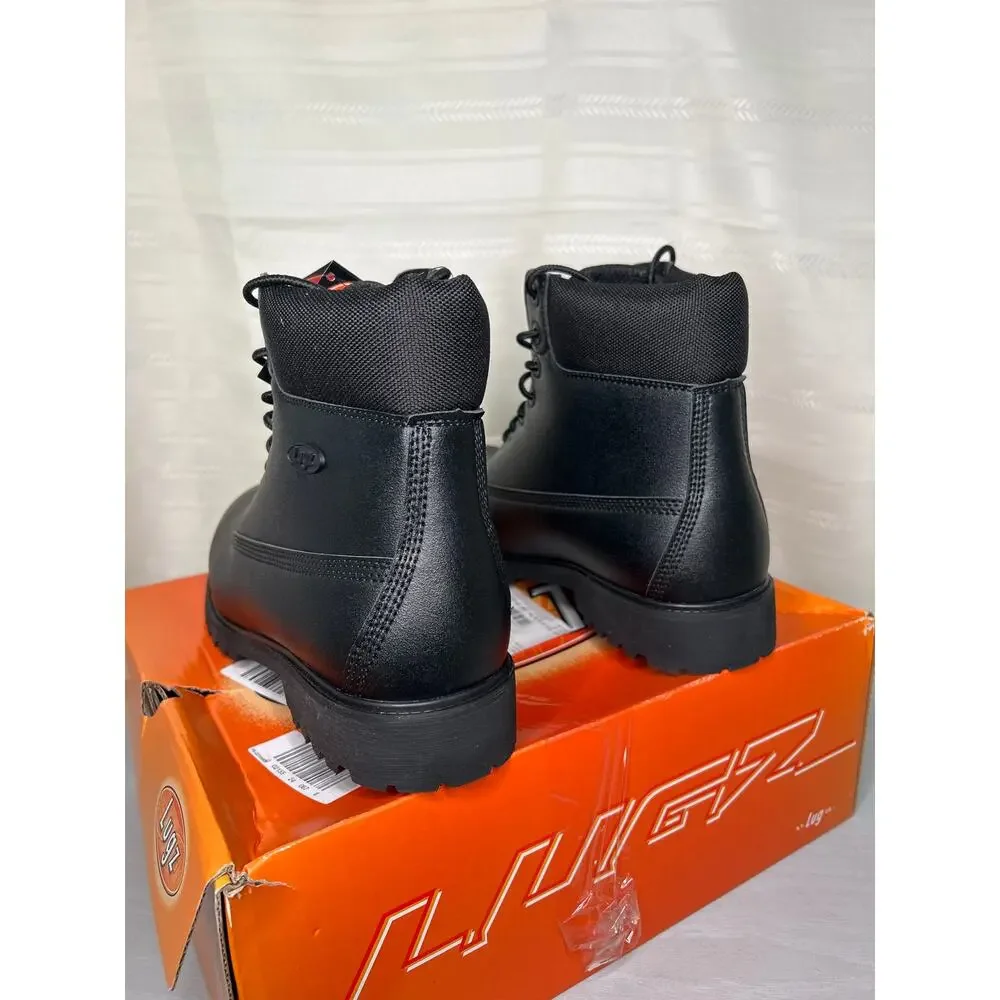 Lugz Convoy WR Men's Water Resistant Work Boots Black Size 11D NEW